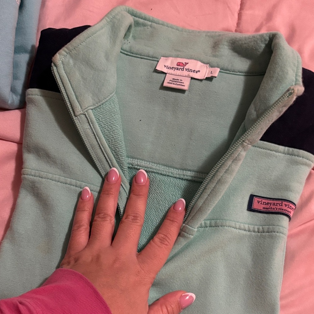 Vineyard Vines Light Green Half-Zip Fleece